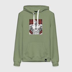 Толстовка-худи хлопковая женская Джек Хаммер, цвет: авокадо