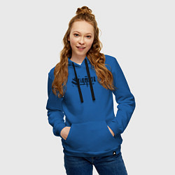 Толстовка-худи хлопковая женская Stigmata логотип, цвет: синий — фото 2