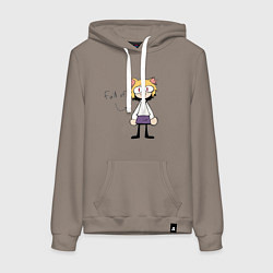 Толстовка-худи хлопковая женская Full of neco arc, цвет: утренний латте