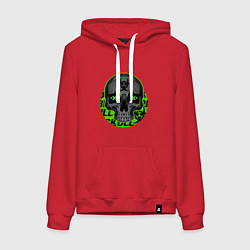 Толстовка-худи хлопковая женская SKULL TOXIC, цвет: красный