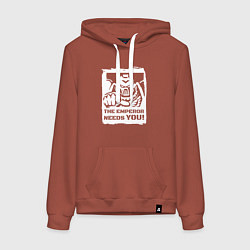 Женская толстовка-худи Император нуждается в тебе! Белый постер