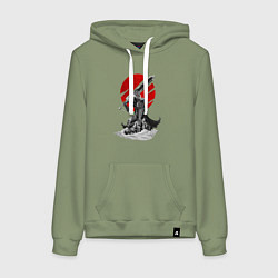 Толстовка-худи хлопковая женская Guts the Black Swordsman, цвет: авокадо