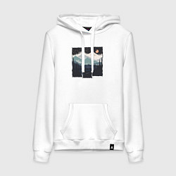 Толстовка-худи хлопковая женская Бездорожье Россия, цвет: белый