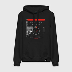 Толстовка-худи хлопковая женская BLURRYFACE TOUR, цвет: черный