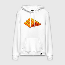 Толстовка-худи хлопковая женская Золотые слитки, цвет: белый