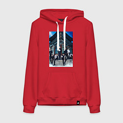 Толстовка-худи хлопковая женская Stray Kids Thunderous, цвет: красный