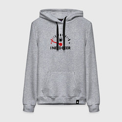 Толстовка-худи хлопковая женская Мне нужно пиво, цвет: меланж