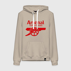 Толстовка-худи хлопковая женская Arsenal: The gunners, цвет: миндальный