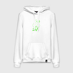 Толстовка-худи хлопковая женская Лиса и стрелы, цвет: белый