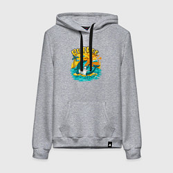 Женская толстовка-худи Акула серфингист будь свободным