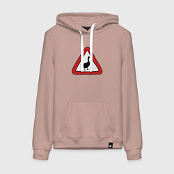 Женская толстовка-худи Предупредительный знак с гусем