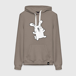 Толстовка-худи хлопковая женская Happy Bunny, цвет: утренний латте