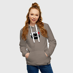 Толстовка-худи хлопковая женская Onyx - black logo, цвет: утренний латте — фото 2