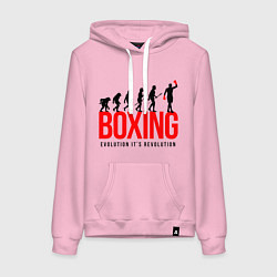 Толстовка-худи хлопковая женская Boxing evolution, цвет: светло-розовый