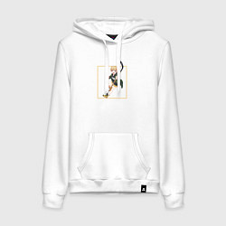 Толстовка-худи хлопковая женская Рико Сагинума - Пураоре гордость оранжевых, цвет: белый