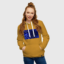 Толстовка-худи хлопковая женская Графическая химия, цвет: горчичный — фото 2