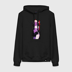 Толстовка-худи хлопковая женская Милашка Пауэр - Человек бензопила, цвет: черный