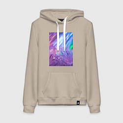 Толстовка-худи хлопковая женская Радужные кристаллы, цвет: миндальный