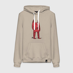 Толстовка-худи хлопковая женская Кот босс, цвет: миндальный