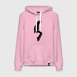Толстовка-худи хлопковая женская Силуэт Майкла Джексона - Minimalism, цвет: светло-розовый