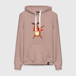 Женская толстовка-худи Новогодний олень дэб