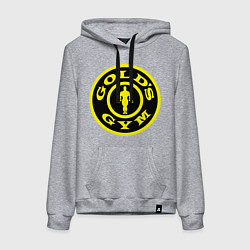 Толстовка-худи хлопковая женская Golds GYM, цвет: меланж