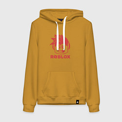Толстовка-худи хлопковая женская Роблокс диджей, цвет: горчичный