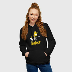 Толстовка-худи хлопковая женская Slipknot Барт Симпсон рокер, цвет: черный — фото 2