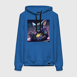 Толстовка-худи хлопковая женская Научный сотрудник, цвет: синий