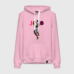 Толстовка-худи хлопковая женская Джонатан Джостар - JoJo Bizarre Adventure, цвет: светло-розовый