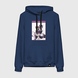 Толстовка-худи хлопковая женская Нагоми Вахира и Ранко Маннэн, цвет: тёмно-синий