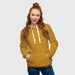 Толстовка-худи хлопковая женская That 70s show, цвет: горчичный — фото 2