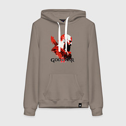 Толстовка-худи хлопковая женская Кратос, арт, цвет: утренний латте