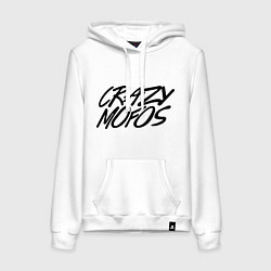 Толстовка-худи хлопковая женская Crazy Mofos, цвет: белый