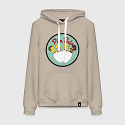 Толстовка-худи хлопковая женская Simpsons bowling, цвет: миндальный