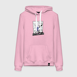 Толстовка-худи хлопковая женская Киллуа Золдик на фоне манги, цвет: светло-розовый