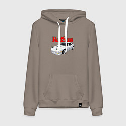 Толстовка-худи хлопковая женская Red Suns, цвет: утренний латте