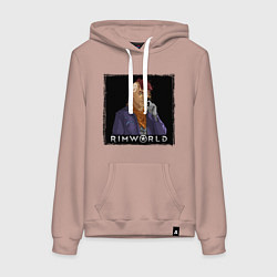 Толстовка-худи хлопковая женская Римворлд - Рэнди, цвет: пыльно-розовый