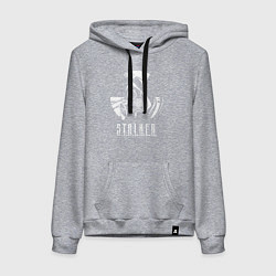 Толстовка-худи хлопковая женская STALKER противогаз, цвет: меланж