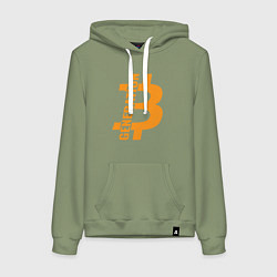 Толстовка-худи хлопковая женская Поколение биткоин, цвет: авокадо