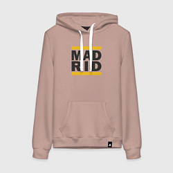 Толстовка-худи хлопковая женская Run Real Madrid, цвет: пыльно-розовый