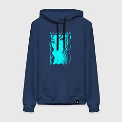 Толстовка-худи хлопковая женская Free as a bird anime, цвет: тёмно-синий