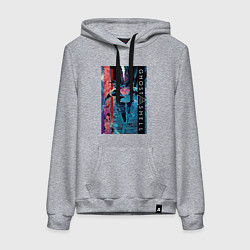 Толстовка-худи хлопковая женская Ghost in the shell - Motoko, цвет: меланж