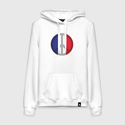 Толстовка-худи хлопковая женская Peace France, цвет: белый
