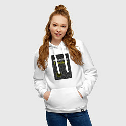 Толстовка-худи хлопковая женская Я работаю в криптовалюте Bitcoin, цвет: белый — фото 2