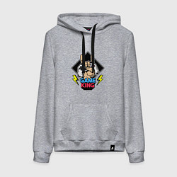 Толстовка-худи хлопковая женская Король игры, цвет: меланж