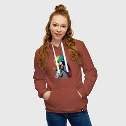 Толстовка-худи хлопковая женская Ведьма и осел comic style, цвет: кирпичный — фото 2