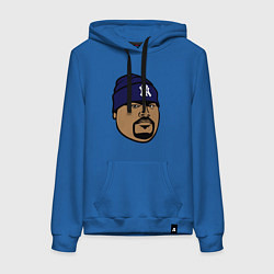 Толстовка-худи хлопковая женская Big Punisher, цвет: синий