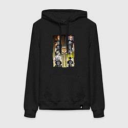 Толстовка-худи хлопковая женская Волейбол - haikyuu, цвет: черный