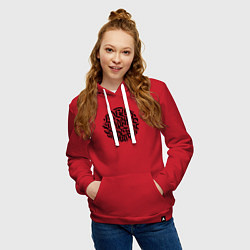 Толстовка-худи хлопковая женская Победа коммунизма, цвет: красный — фото 2